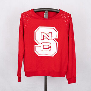 PINK Victoria's Secret 5th & Ocean NC State NCSU Wolfpack Sweatshirt MEDIUM Red